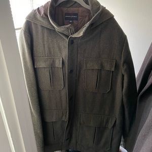 Banana Republic green recycled wool coat XL